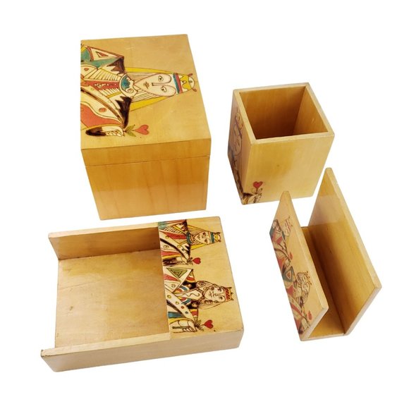 Anhuri Gift King Queen of Hearts Desk Organizer Se - Picture 5 of 11